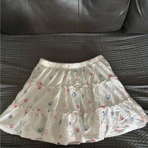 Cat & Jack White Tiered Skirt with Red & Blue Shells